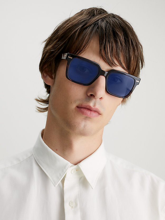 dark havana rectangle sunglasses ck22535s for men calvin klein