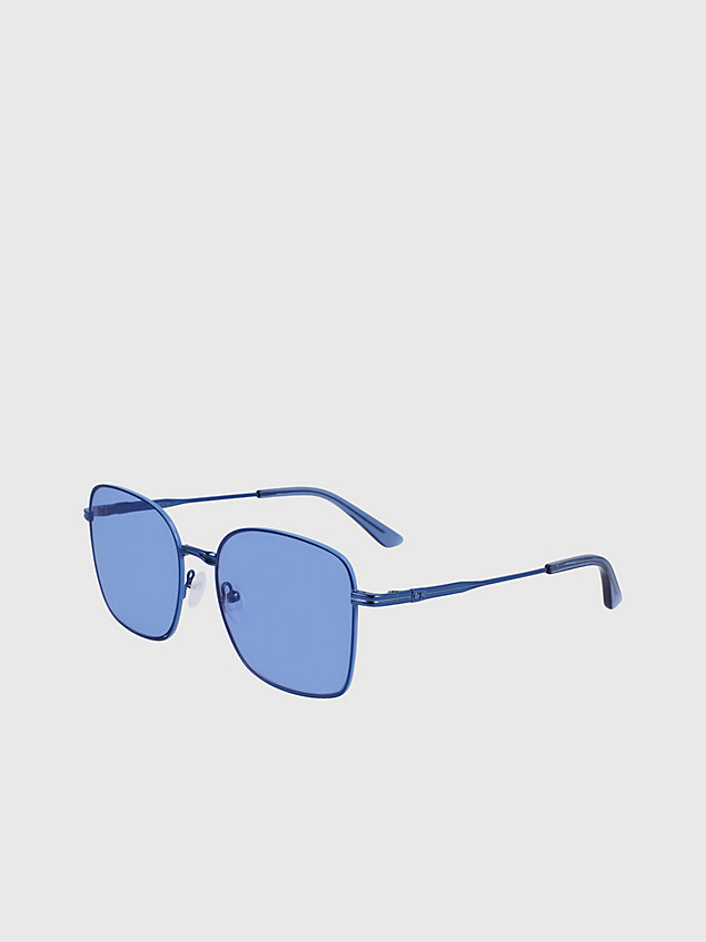 blue rechteckige sonnenbrille ck23100s für damen - calvin klein