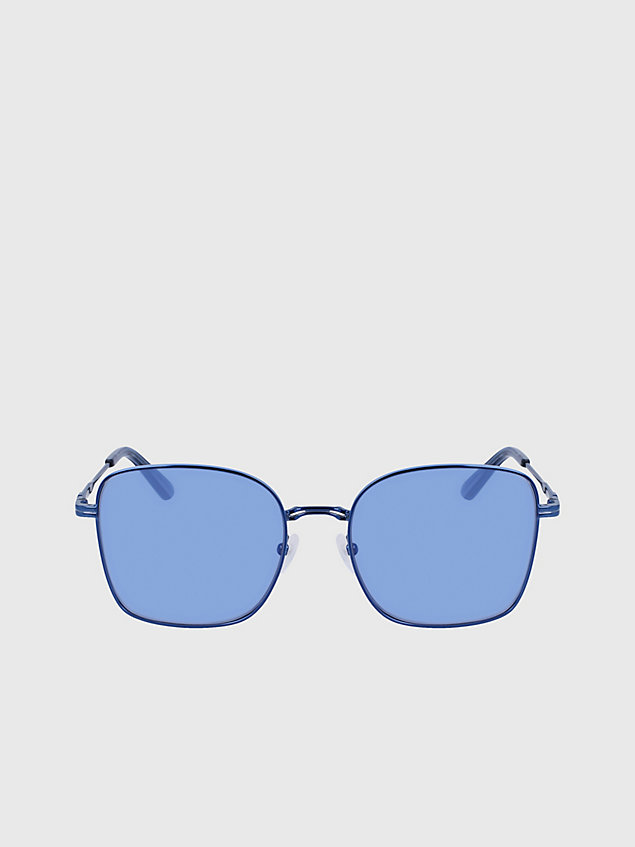 blue rechteckige sonnenbrille ck23100s für damen - calvin klein