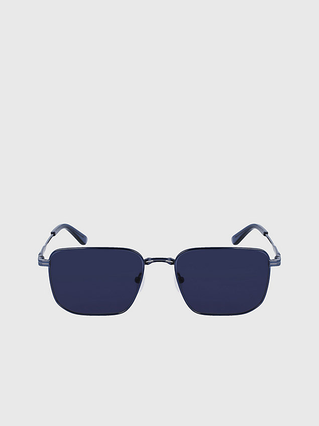blue rechteckige sonnenbrille ck23101s für herren - calvin klein