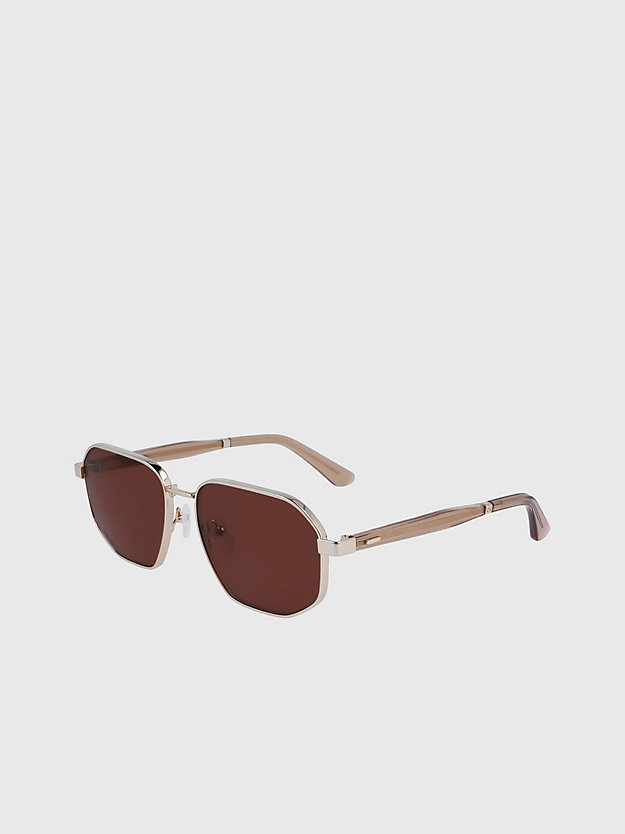 gold rectangle sunglasses ck23102s for men calvin klein