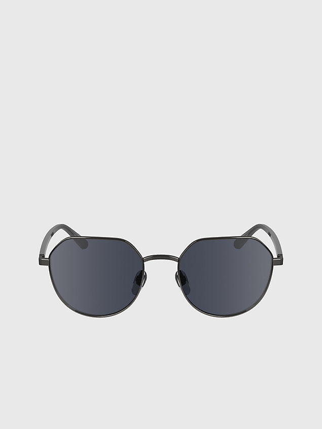 grey okrągłe okulary przeciwsłoneczne ck23125s dla unisex - calvin klein