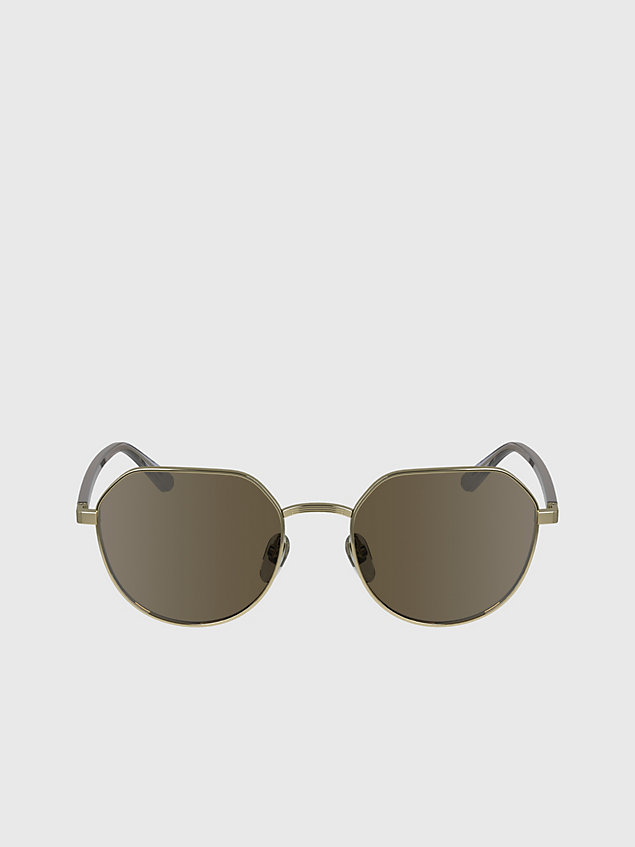 gold round sunglasses ck23125s for unisex calvin klein