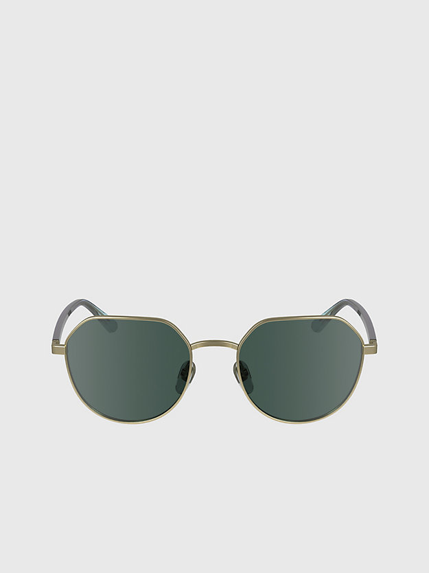 matte gold round sunglasses ck23125s for unisex calvin klein