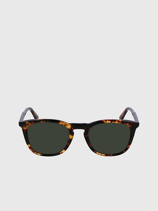 lunettes de soleil rondes ck23501s brown pour unisex calvin klein