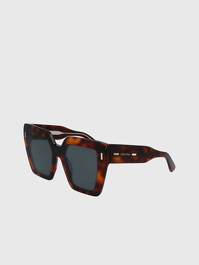 brown vierkante zonnebril ck23502s voor dames - calvin klein