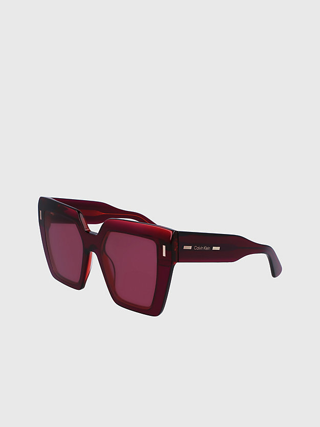 wine/rose square sunglasses ck23502s for women calvin klein