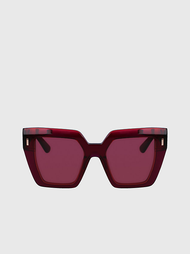 pink vierkante zonnebril ck23502s voor dames - calvin klein