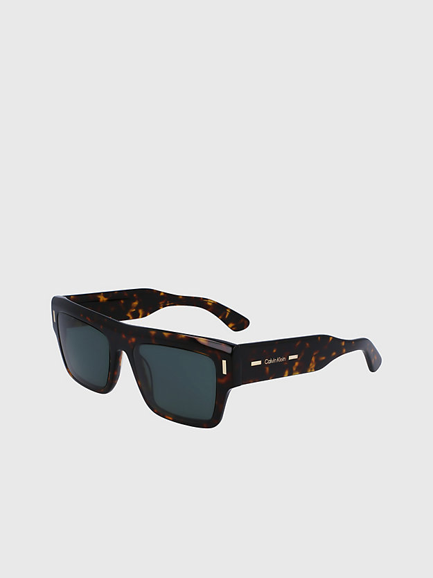 dark havana vierkante zonnebril ck23504s voor unisex - calvin klein