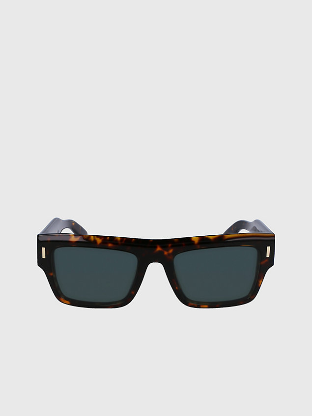 brown kwadratowe okulary przeciwsłoneczne ck23504s dla unisex - calvin klein