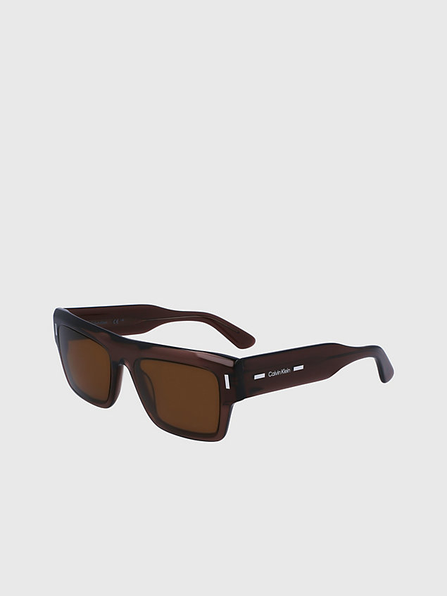 beige vierkante zonnebril ck23504s voor unisex - calvin klein