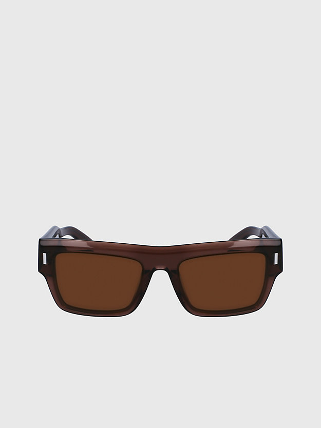 occhiali da sole squadrati ck23504s taupe da unisex calvin klein