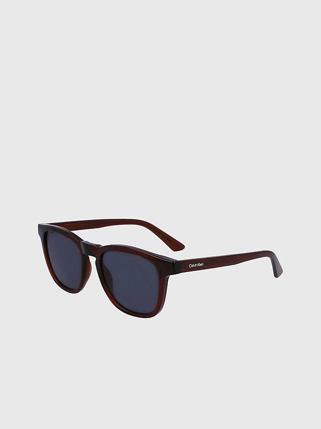 brown rechteckige sonnenbrille ck23505s für herren - calvin klein