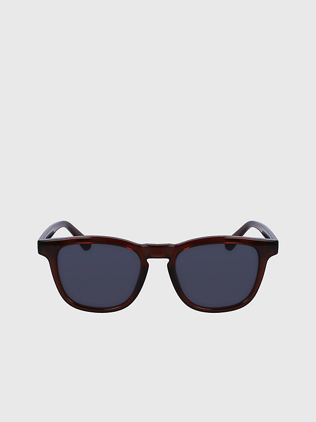 occhiali da sole rettangolari ck23102s brown da uomo calvin klein