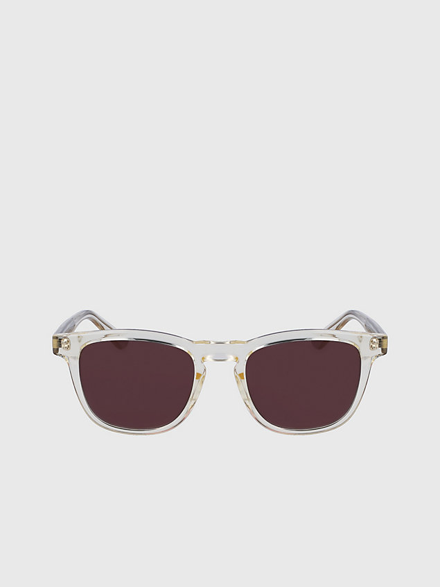 lunettes de soleil rectangulaires ck23505s beige pour hommes calvin klein