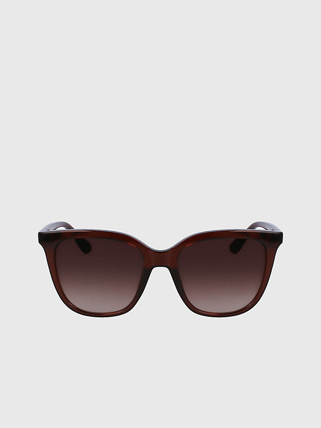 brown rechthoekige zonnebril ck23506s voor dames - calvin klein
