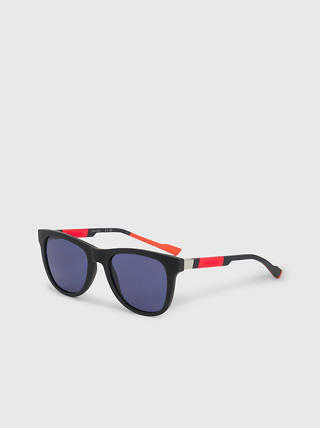 lunettes de soleil rectangulaires ck23507s matte black pour hommes calvin klein