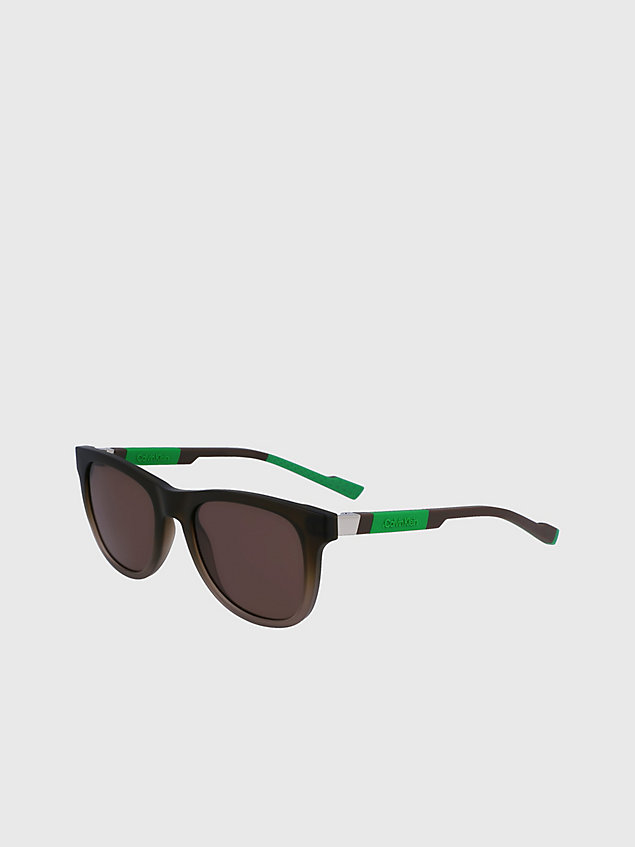 brown rechteckige sonnenbrille ck23507s für herren - calvin klein