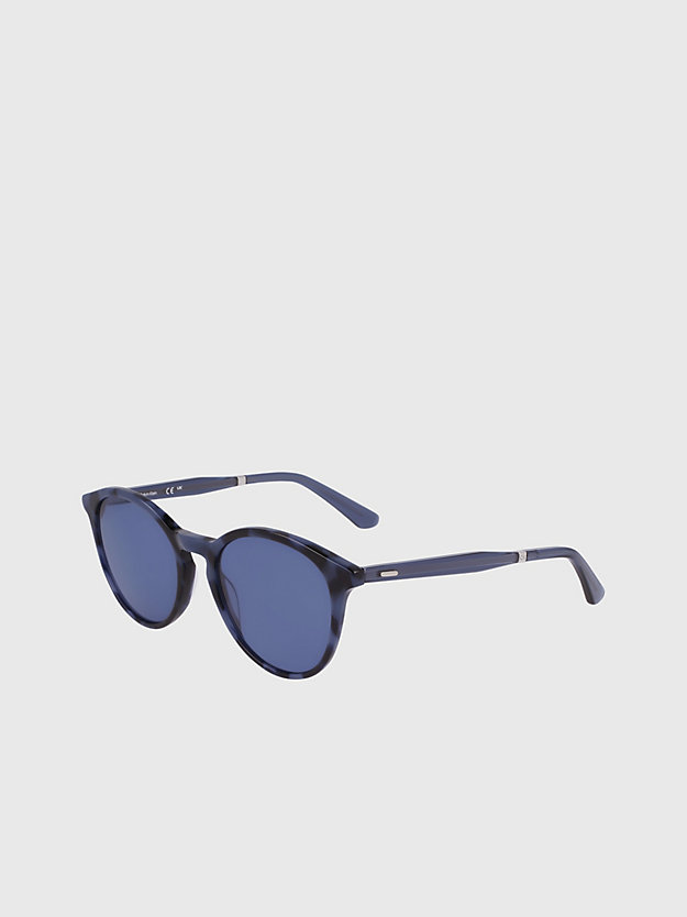 blue havana ronde zonnebril ck23510s voor unisex - calvin klein
