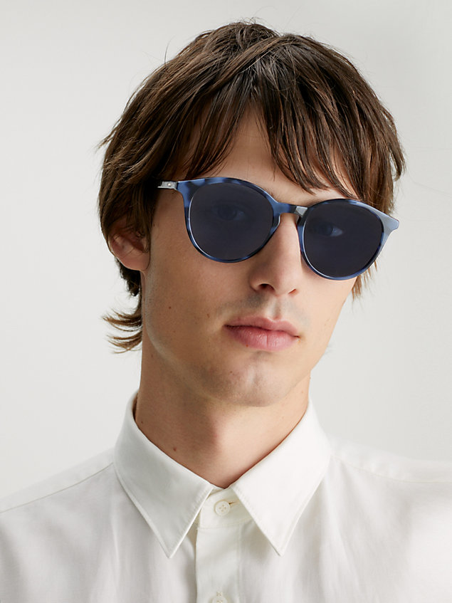 occhiali da sole rotondi ck23510s blue da unisex calvin klein