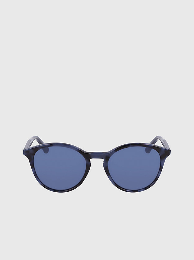 blue havana runde sonnenbrille ckj510s für unisex - calvin klein