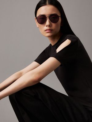 Matte black aviators womens best sale