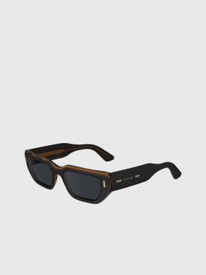 black/charcoal modified rectangle sunglasses ck24500s for adults gender inclusive calvin klein