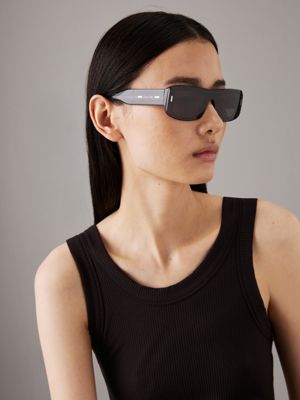 slate grey modified rectangle sunglasses ck24503s for adults gender inclusive calvin klein