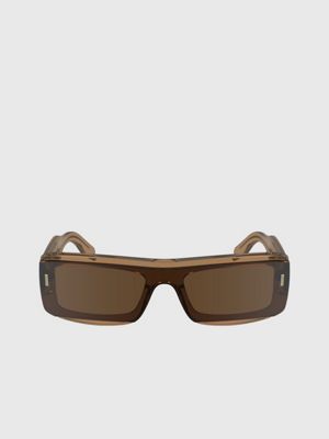 brown modified rectangle sunglasses ck24503s for adults gender inclusive calvin klein