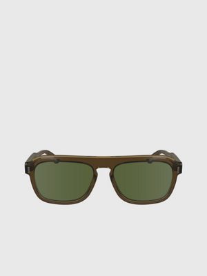 brown modified rectangle sunglasses ck24504s for men calvin klein