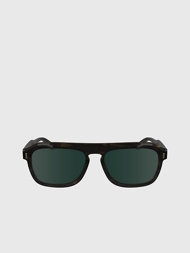 occhiali da sole rettangolari modificati ck24504s brown da uomini calvin klein