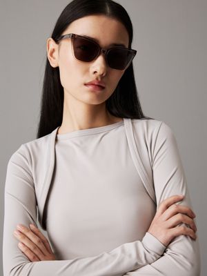 beige cat eye sunglasses ck24507s for women calvin klein