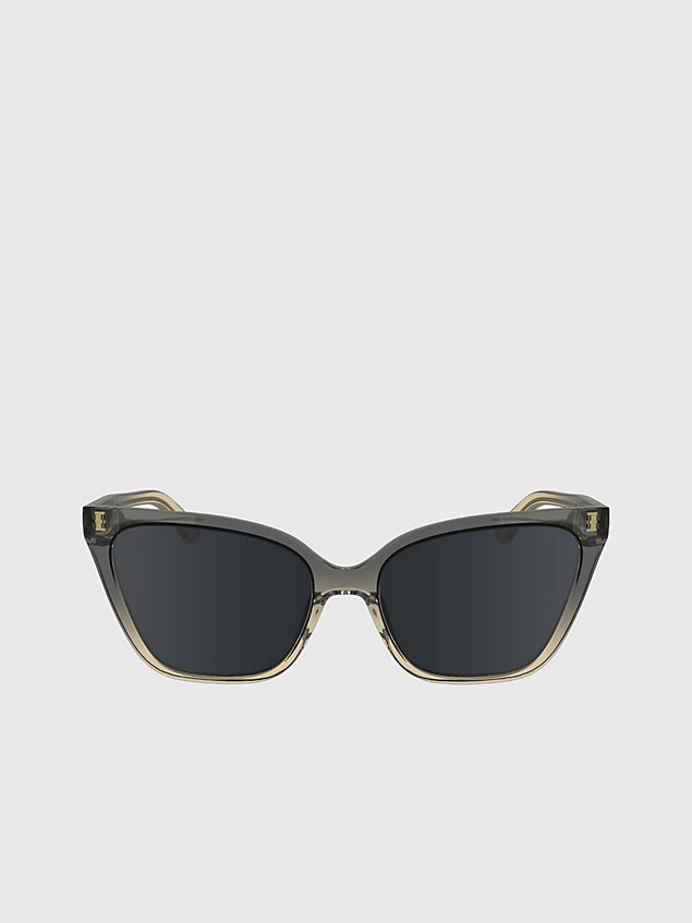lunettes de soleil yeux de chat ck24507s beige pour femmes calvin klein