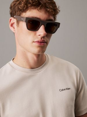 taupe modified rectangle sunglasses ck24510s for men calvin klein