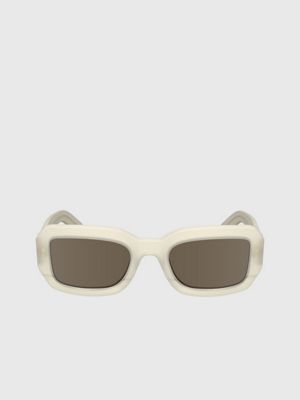 white modified rectangle sunglasses ck24511s for adults gender inclusive calvin klein