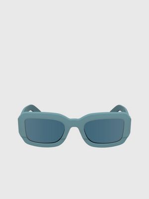 blue modified rectangle sunglasses ck24511s for adults gender inclusive calvin klein