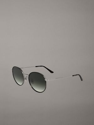 havana grey round sunglasses ck25101s for adults gender inclusive calvin klein