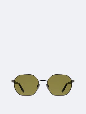 silver modifizierte rechteckige sonnenbrille ck25536s für adult gender inclusive - calvin klein