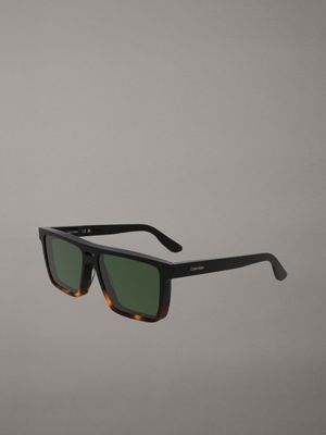 black/havana modified rectangle sunglasses ck25501s for men calvin klein