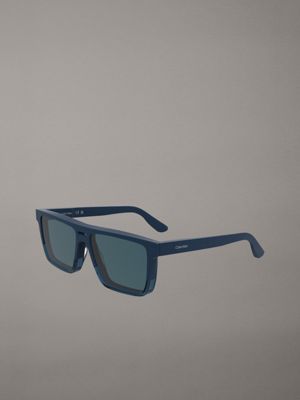 blue modified rectangle sunglasses ck25501s for men calvin klein