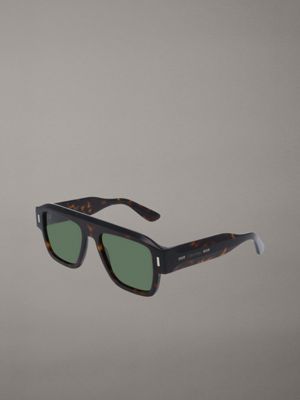 dark havana modified rectangle sunglasses ck25509s for men calvin klein