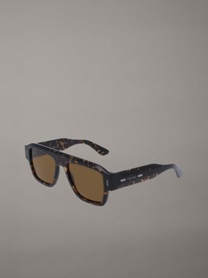 havana modified rectangle sunglasses ck25509s for men calvin klein