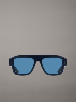 blue modified rectangle sunglasses ck25509s for men calvin klein