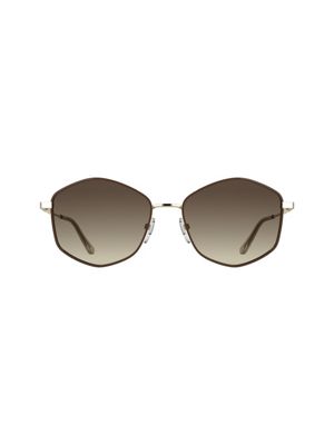 lunettes de soleil rectangulaires modifiées gold pour femmes calvin klein