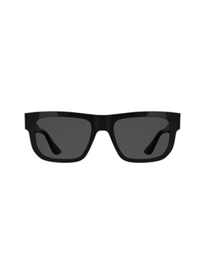 black modified rectangle sunglasses for men calvin klein