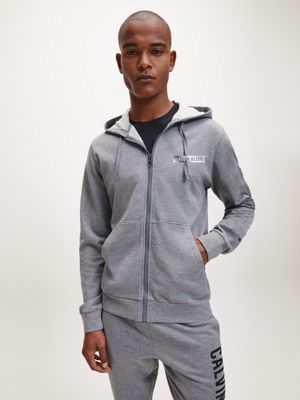 calvin klein logo zip hoodie