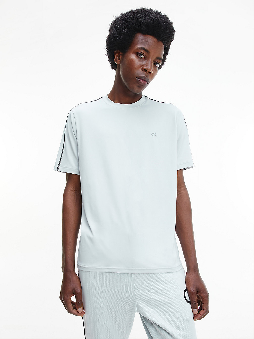 STONE GREY/ PERISCOPE T-Shirt De Sport En Polyester Recyclé undefined hommes Calvin Klein