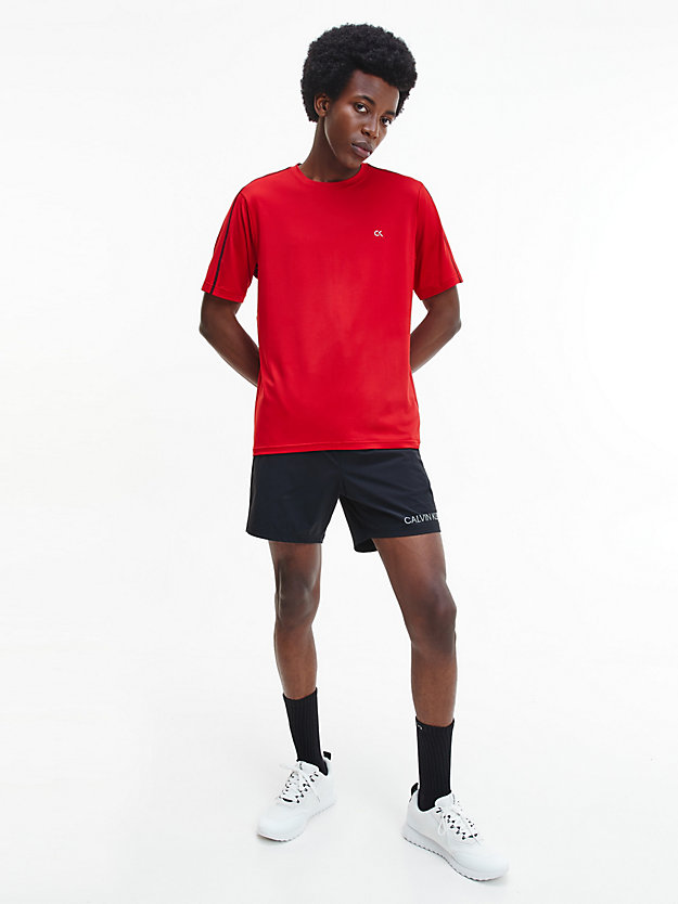 BARBADOS CHERRY/ CK BLACK Recycled Polyester Gym T-shirt for men CK PERFORMANCE