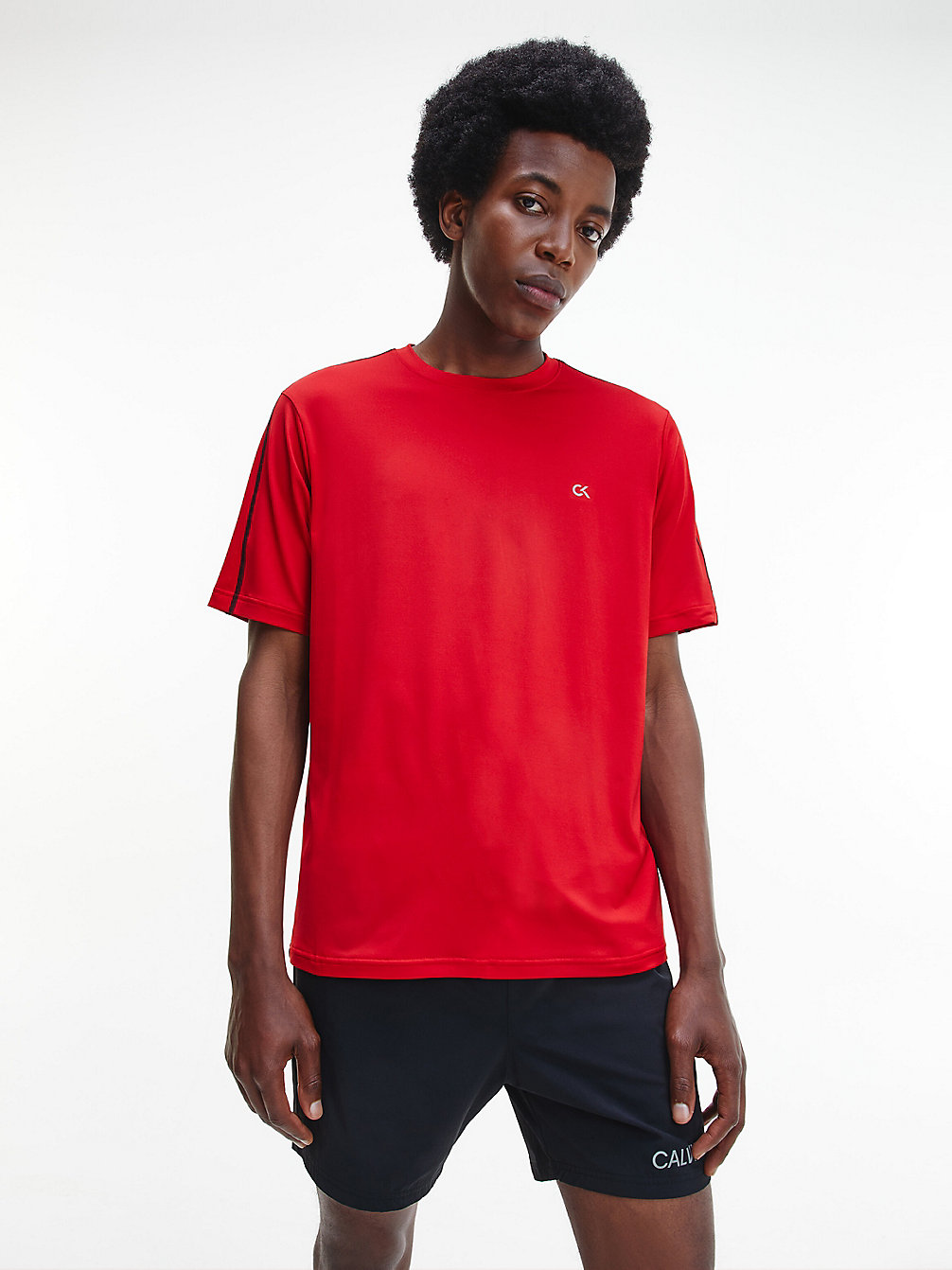 BARBADOS CHERRY/ CK BLACK Gym-T-Shirt Aus Recyceltem Polyester undefined Herren Calvin Klein