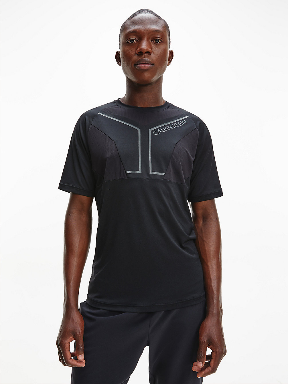 CK BLACK > T-Shirt Sportowy Z Przetworzonego Poliestru > undefined Mężczyźni - Calvin Klein